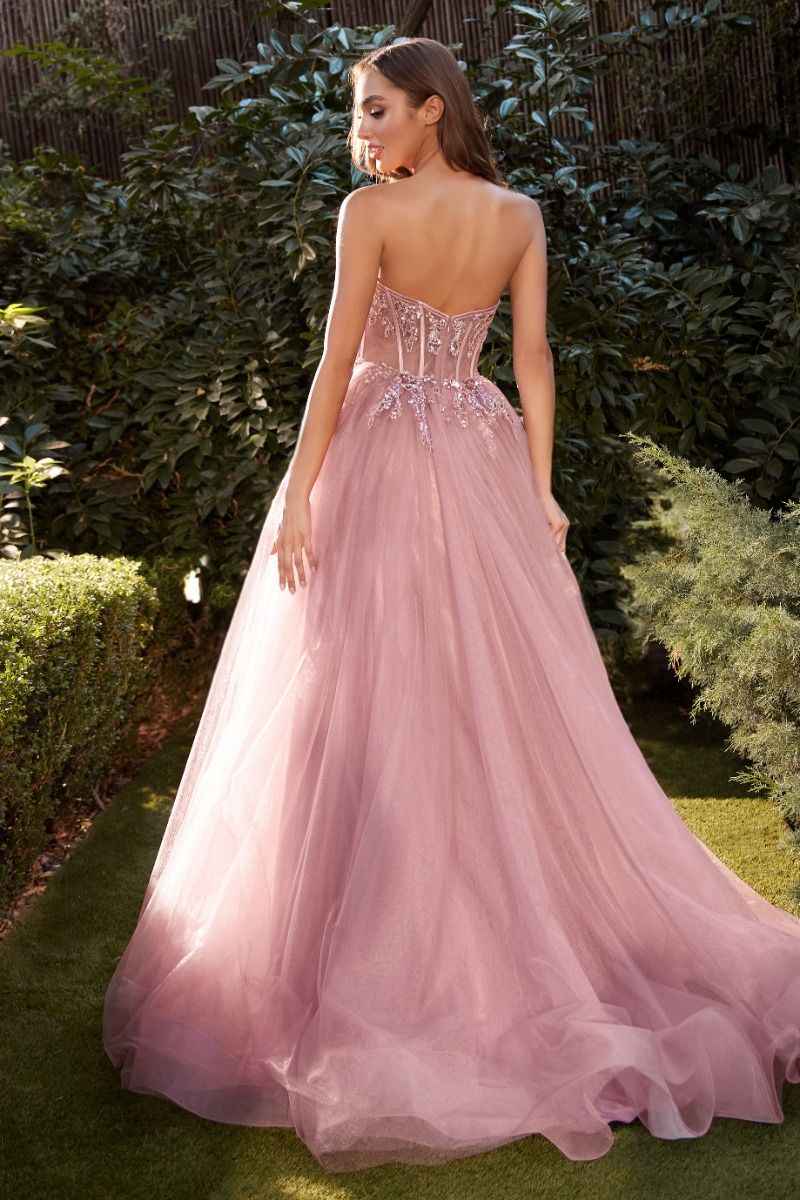A1267
STRAPLESS A-LINE CORSET GOWN
