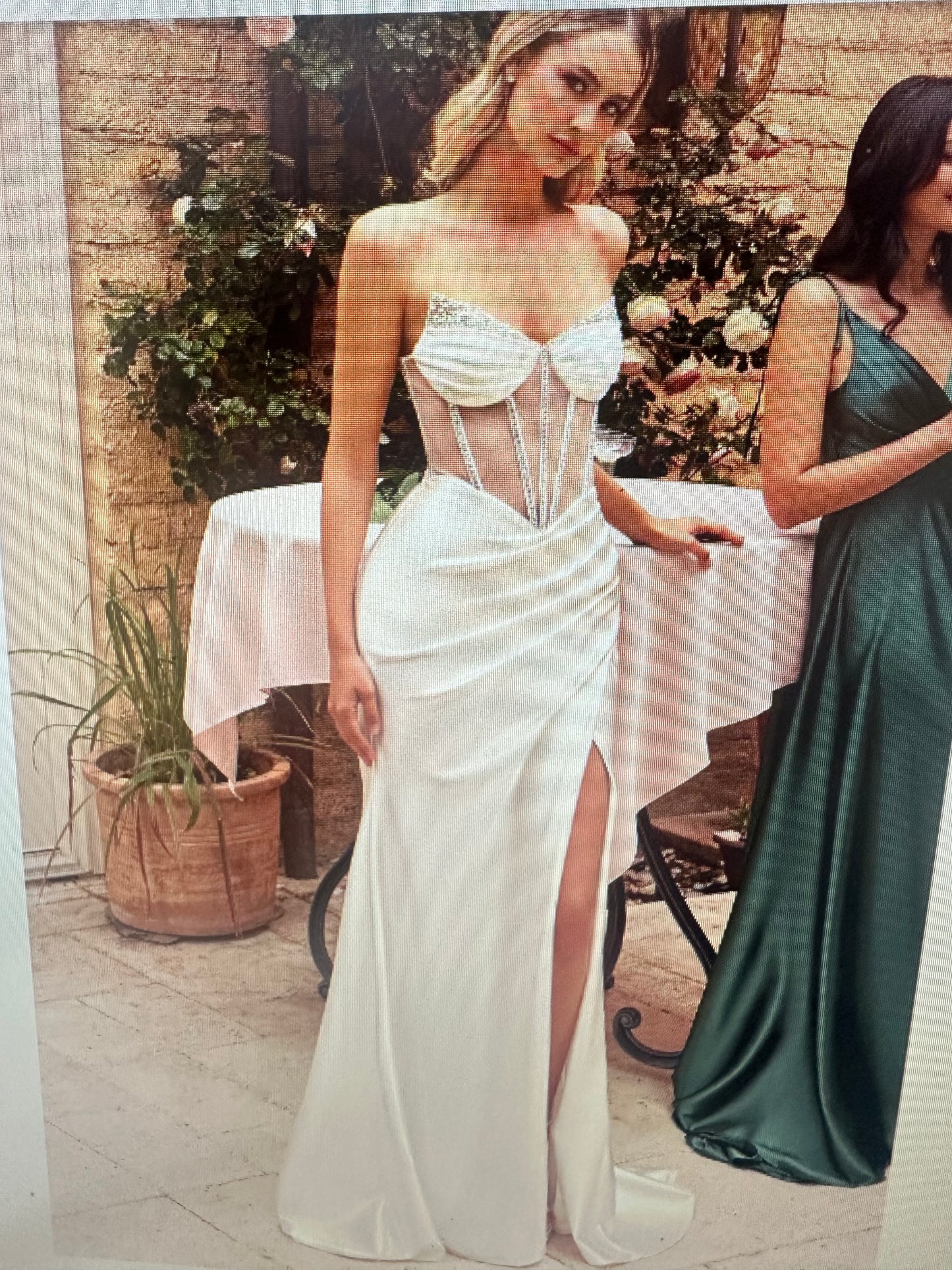 Cinderella Divine BEADED SATIN STRAPLESS CORSET GOWN CDS423