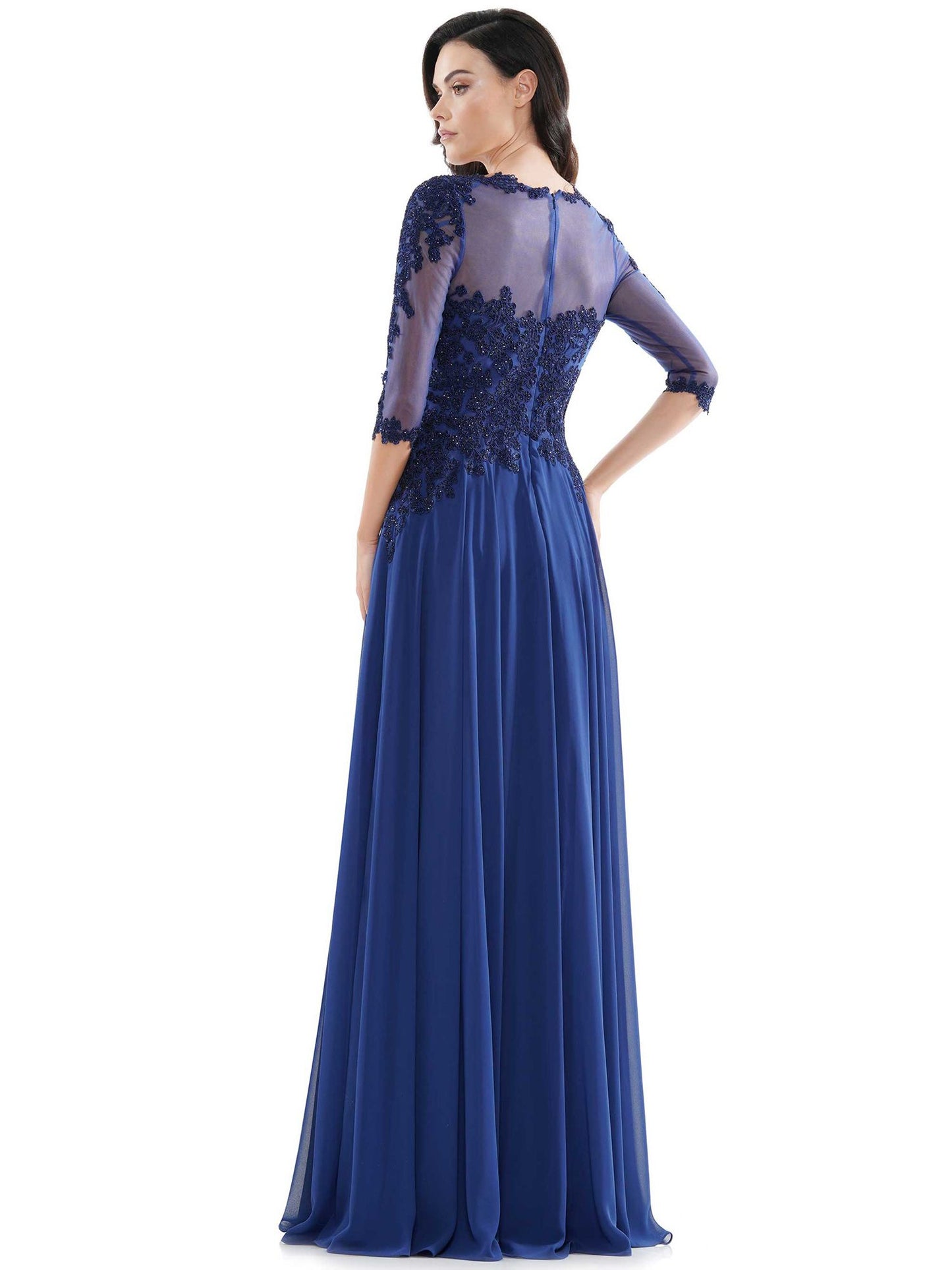 Marsoni by Colors Sheer Top with Detailed Embellishment Guest Dress M157