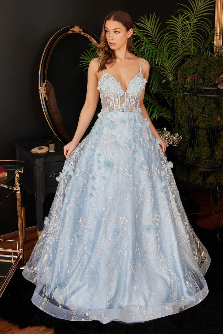 Cinderella Divine 3D FLORAL APPLIQUE BALL GOWN CB105 – LA TOP DIVAS