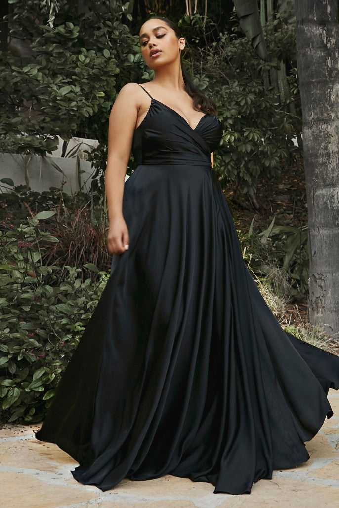 Cinderella Divine Soft Satin A-Line Sweetheart Neckline with Slit 7485