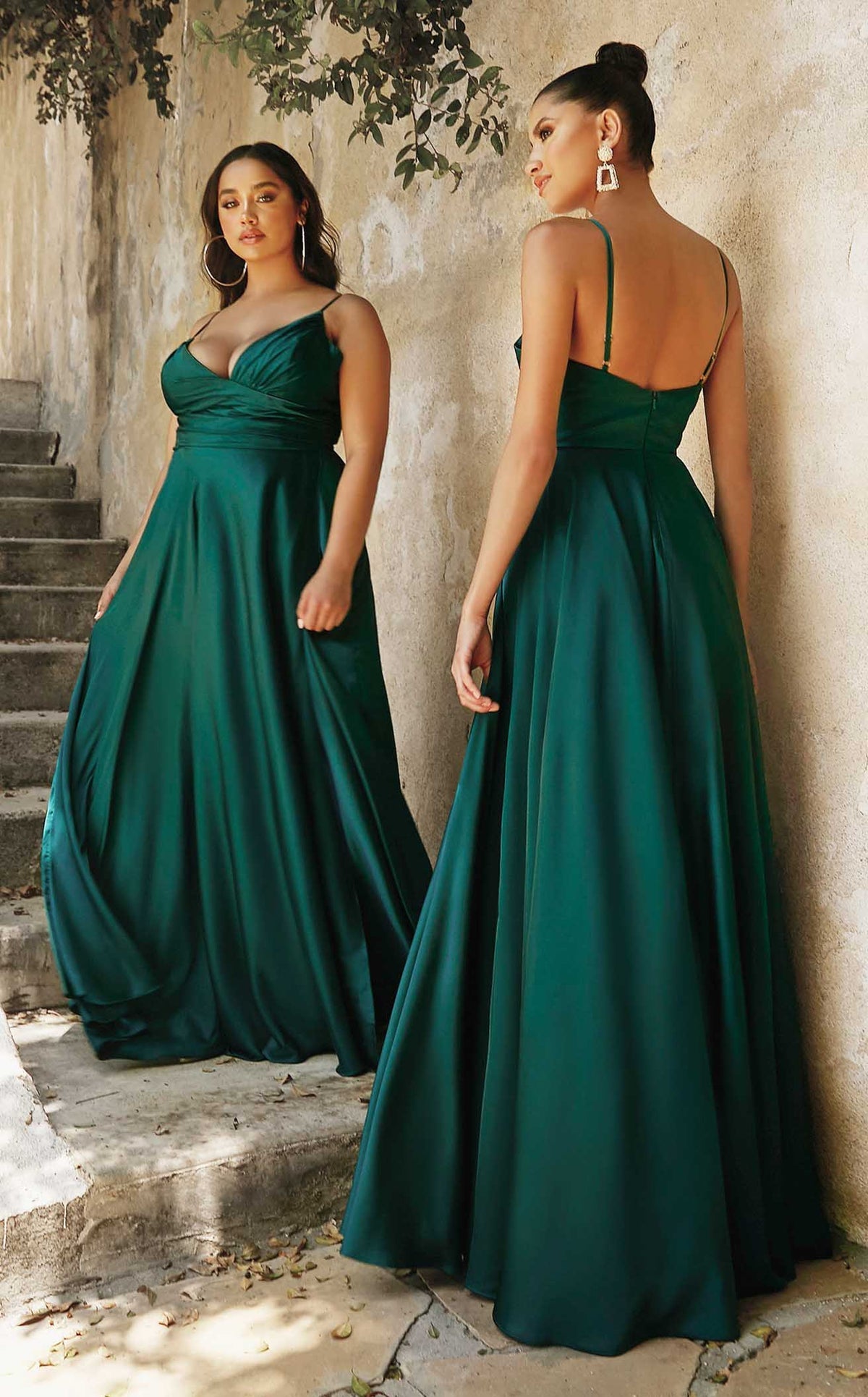 Cinderella Divine Soft Satin A-Line Sweetheart Neckline with Slit 7485