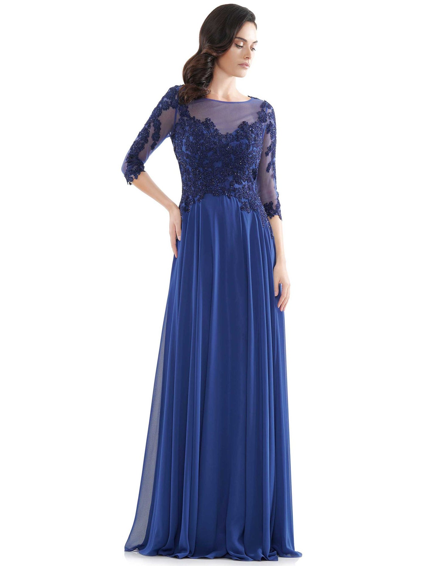 Marsoni by Colors Sheer Top with Detailed Embellishment Guest Dress M157