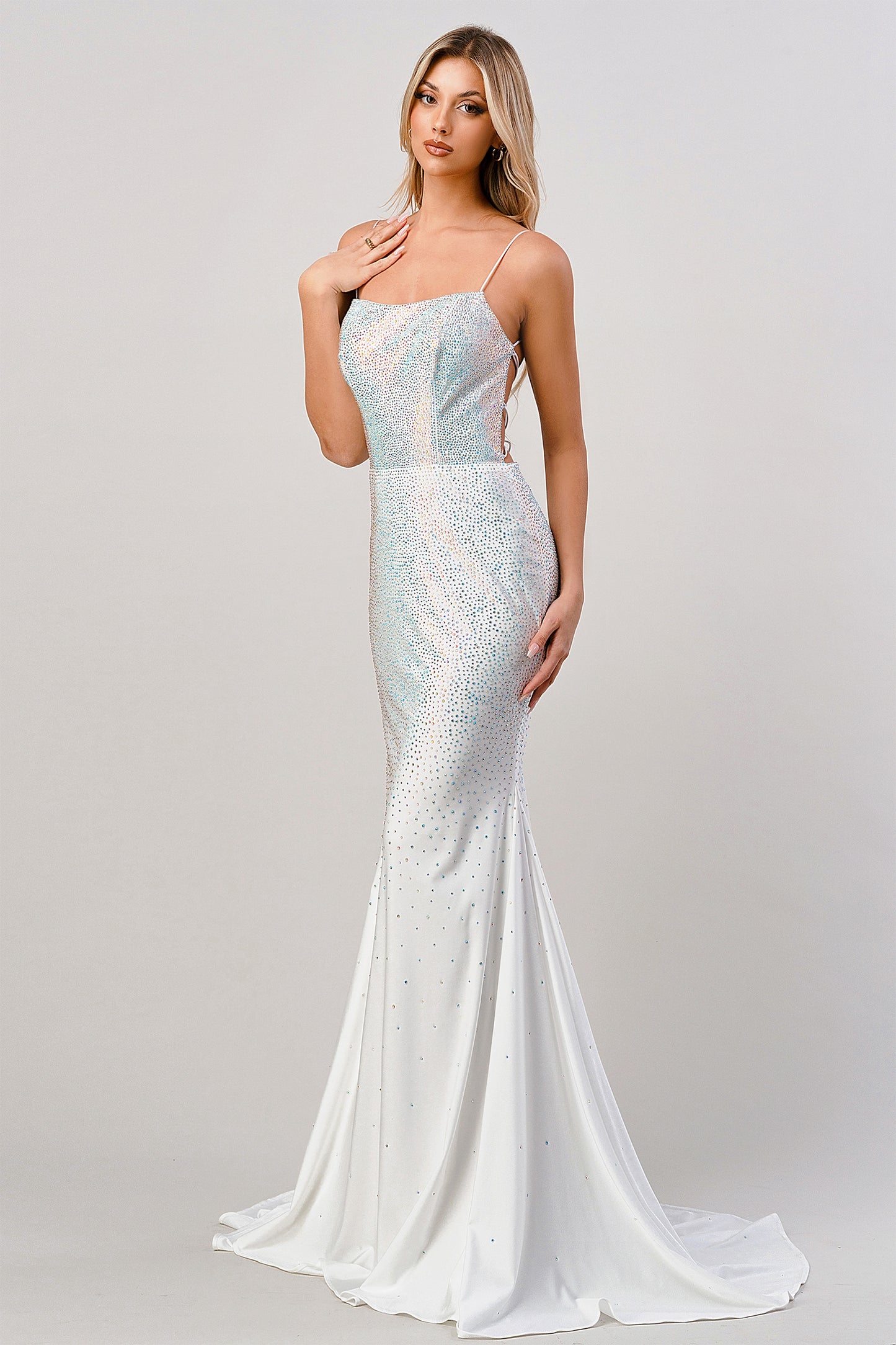 Cinderella Divine - Rhinestone Fitted Prom Dress CD0179