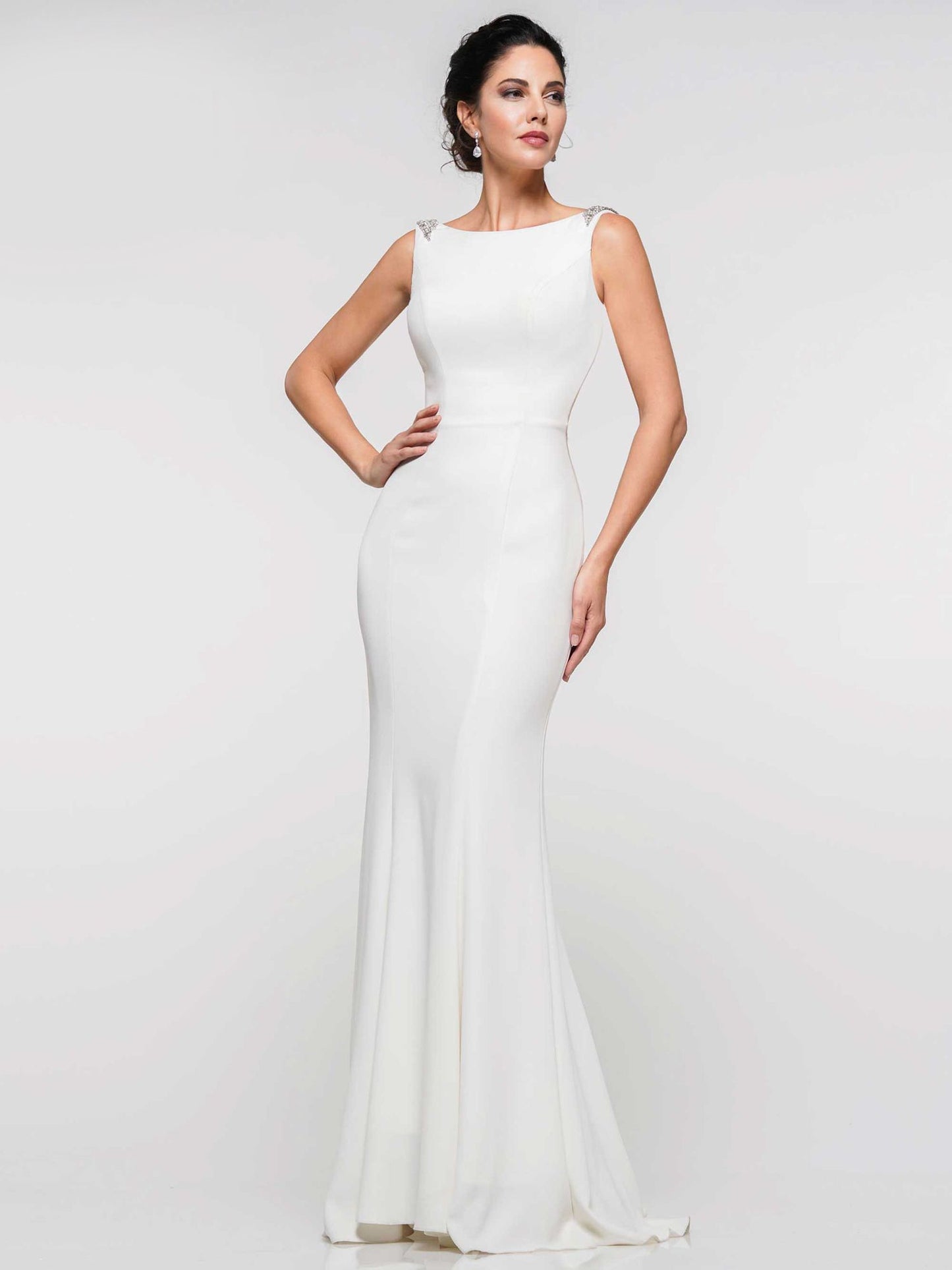 Marsoni by Colors Scoop Neck with Beaded Embellishment Evening Dress M140