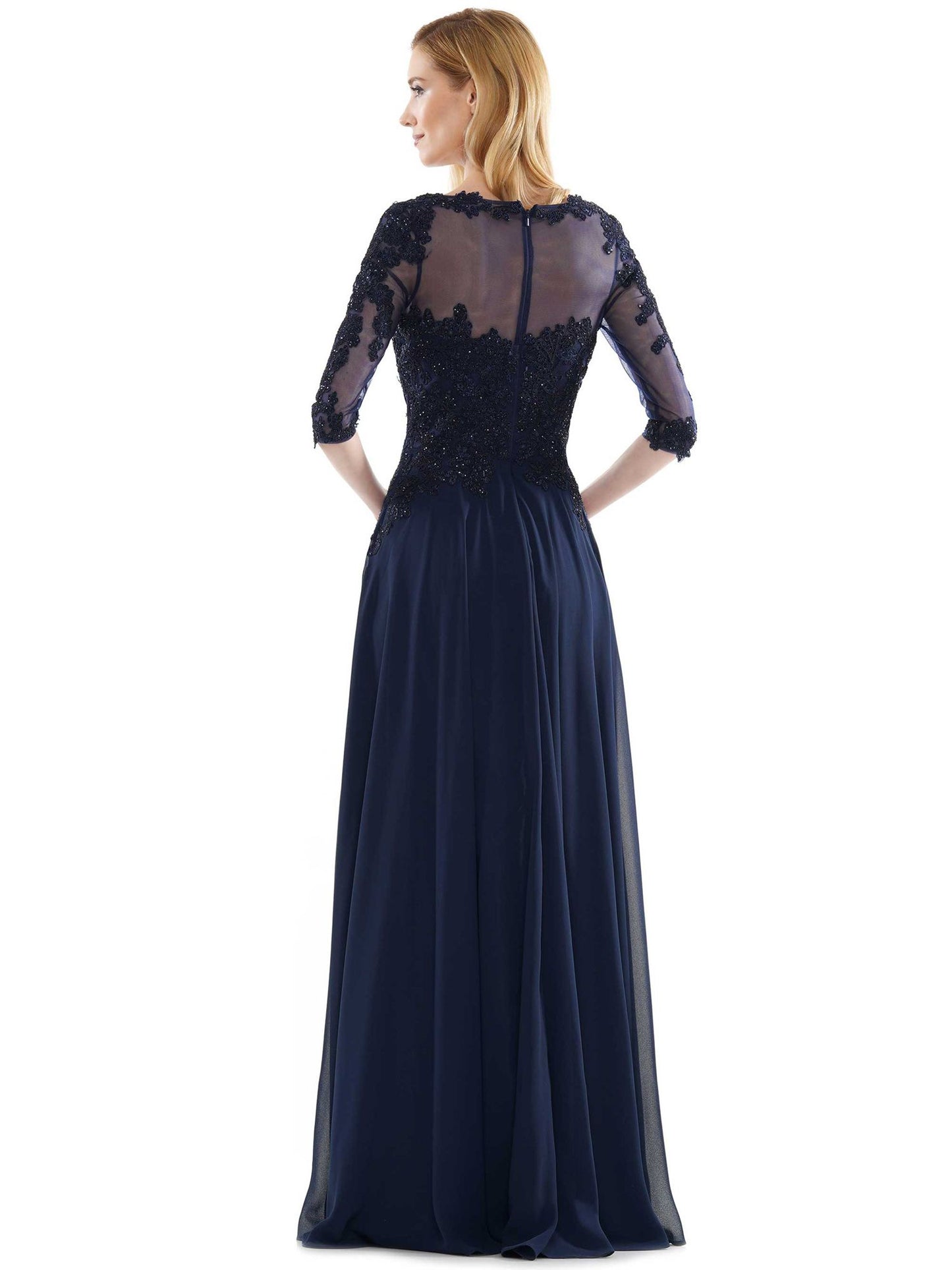 Marsoni by Colors Sheer Top with Detailed Embellishment Guest Dress M157