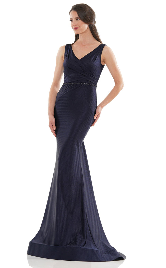 Marsoni by Colors Herringbone Woven Fit and Flare Sleeveless Trumpet Dress MV1152