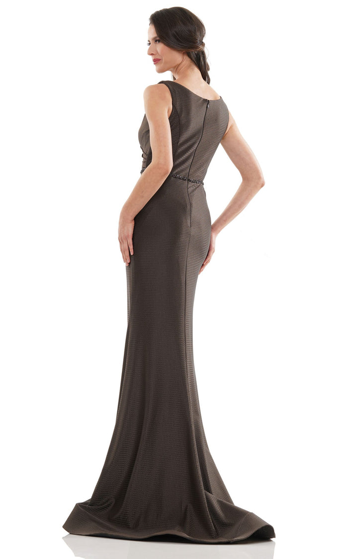 Marsoni by Colors Herringbone Woven Fit and Flare Sleeveless Trumpet Dress MV1152