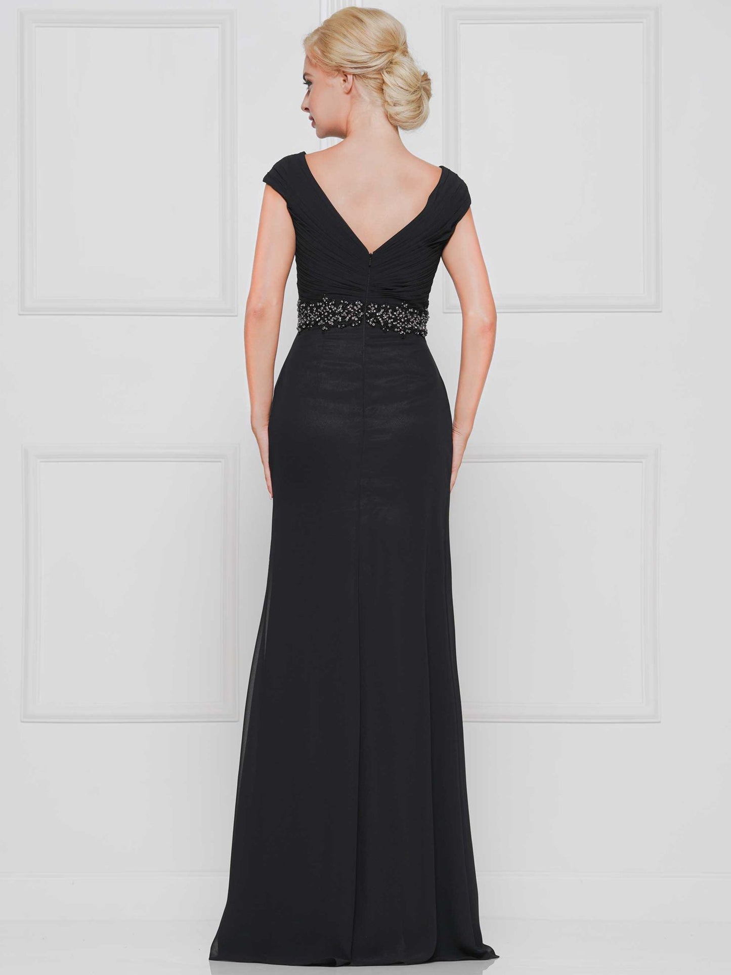 Marsoni by Colors Deep Back with beaded Belt Design Dress M169