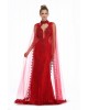 Romance Caped High Neck Detailed Gown -RD1713