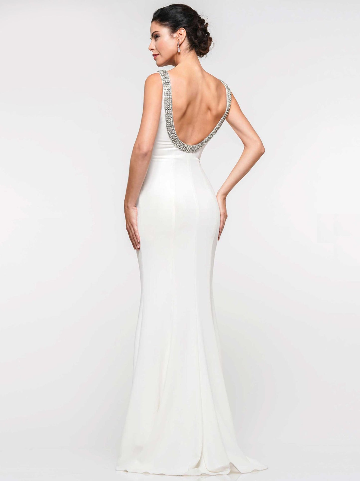 Marsoni by Colors Scoop Neck with Beaded Embellishment Evening Dress M140