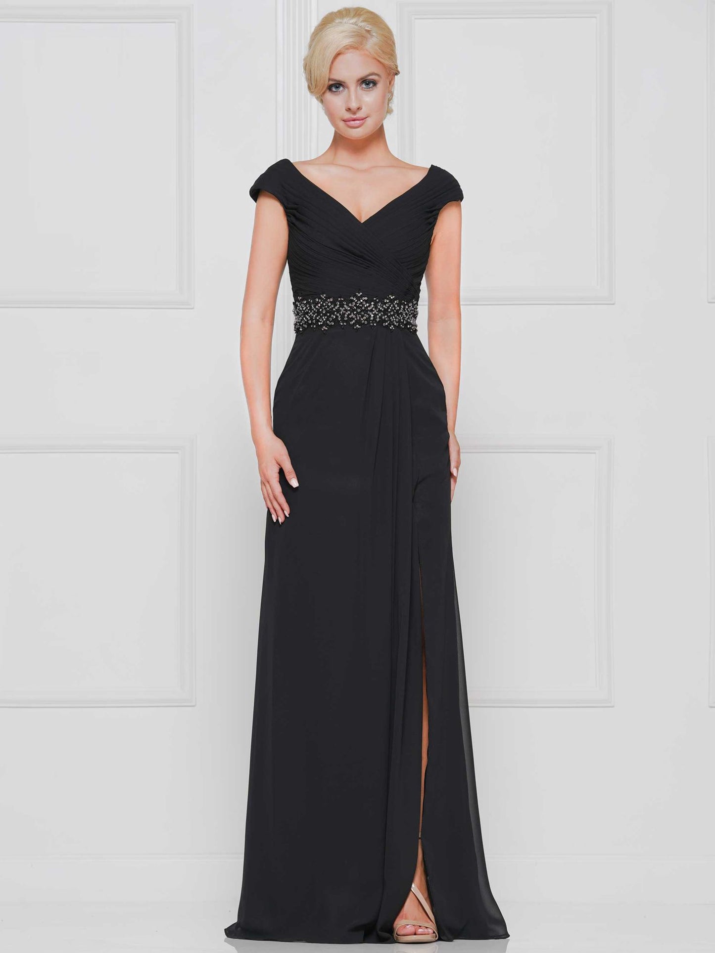 Marsoni by Colors Deep Back with beaded Belt Design Dress M169