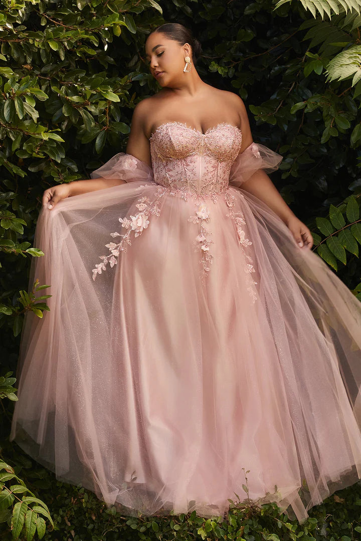 Cinderella Divine APPLIQUE STRAPLESS GOWN CD0191