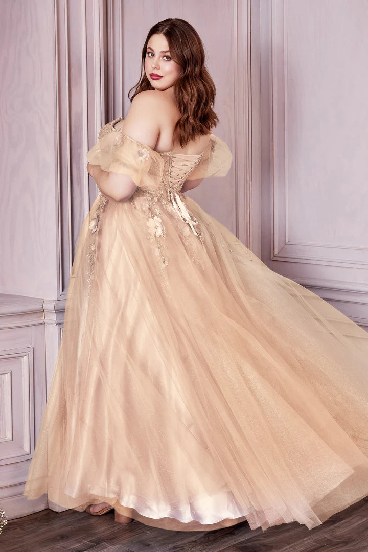Cinderella Divine APPLIQUE STRAPLESS GOWN CD0191