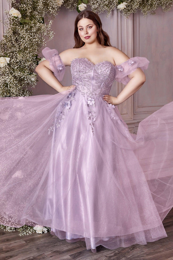 Cinderella Divine APPLIQUE STRAPLESS GOWN CD0191