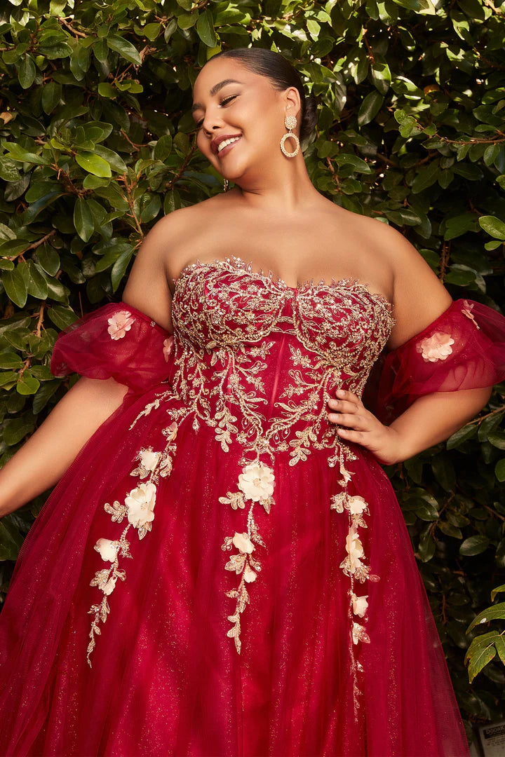 Cinderella Divine APPLIQUE STRAPLESS GOWN CD0191