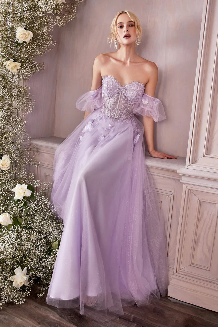 Cinderella Divine APPLIQUE STRAPLESS GOWN CD0191