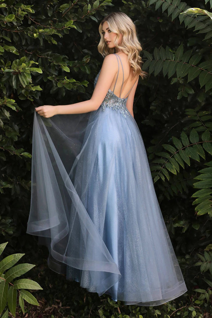 Cinderella Divine BEADED LONG TULLE DRESS CD0154