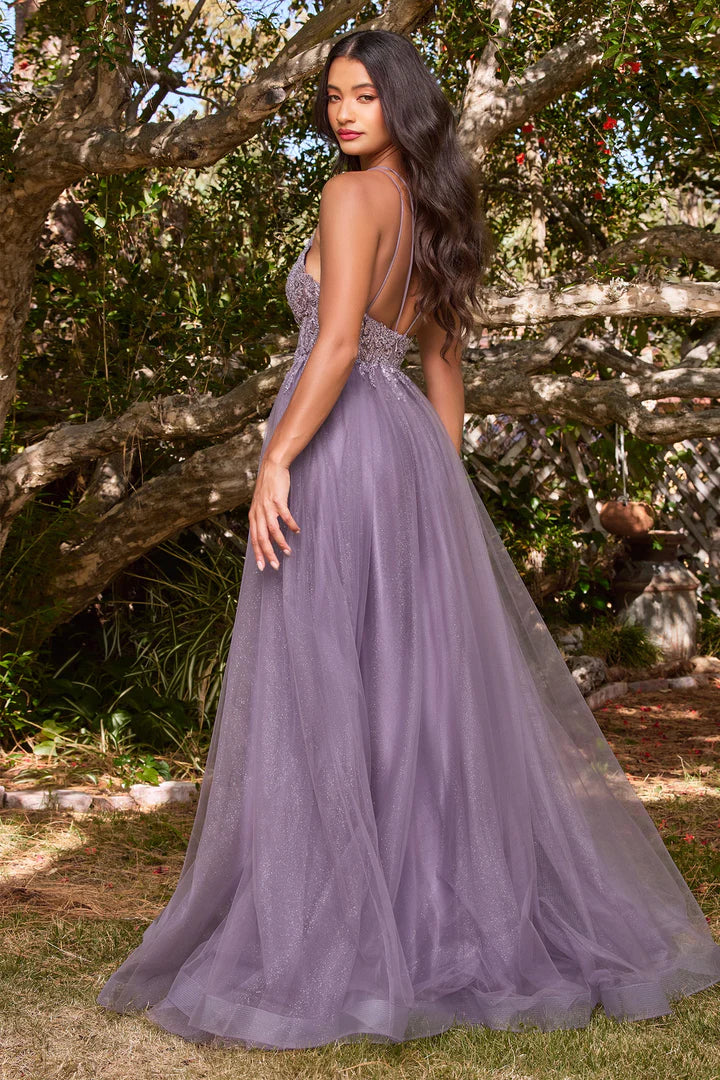 Cinderella Divine BEADED LONG TULLE DRESS CD0154