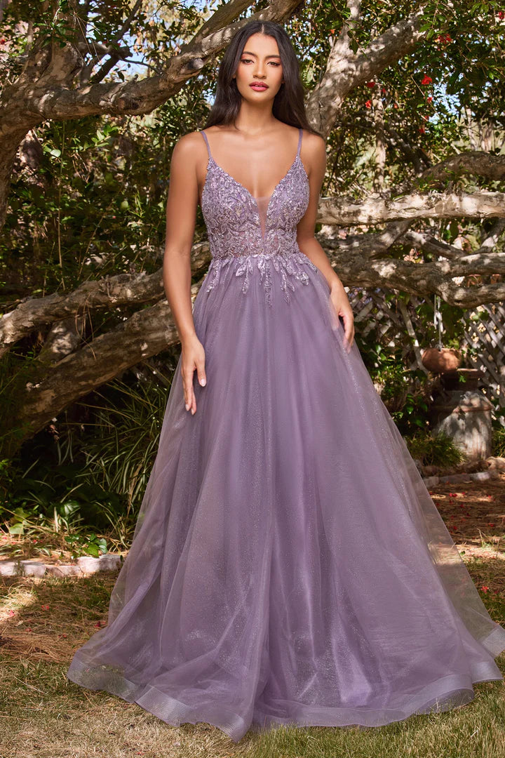 Cinderella Divine BEADED LONG TULLE DRESS CD0154