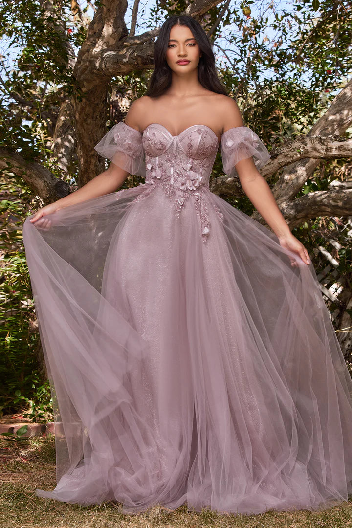 Cinderella Divine STRAPLESS 3D FLORAL GOWN CB080