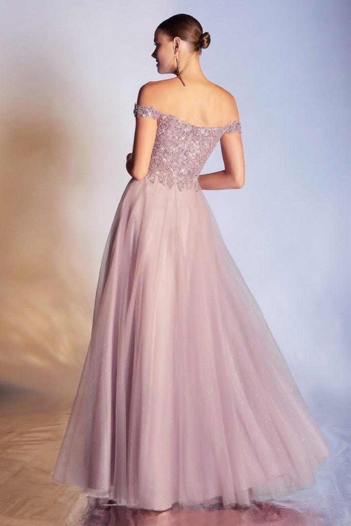 Cinderella Divine - Off the Shoulder A-Line Dress #CD0177