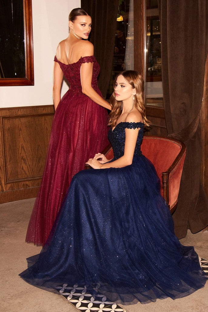 Cinderella Divine - Off the Shoulder A-Line Dress #CD0177