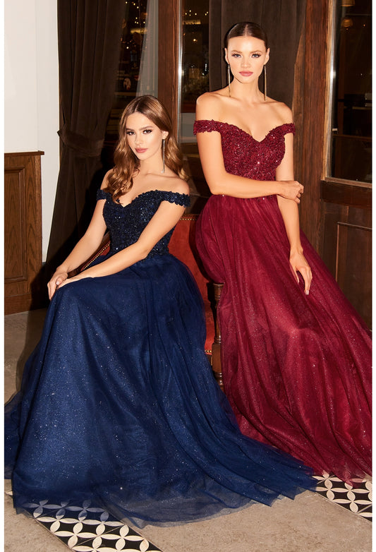 Cinderella Divine - Off the Shoulder A-Line Dress #CD0177