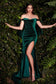 Cinderella Divine - Luxe Stretch Velvet Off The Shoulder Gown Style# CD956