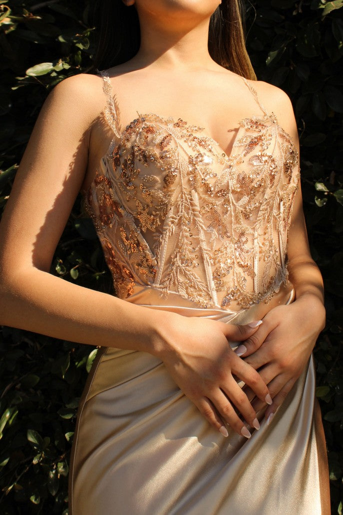 Cinderella Divine -Satin Embellished Satin Dress #CD412