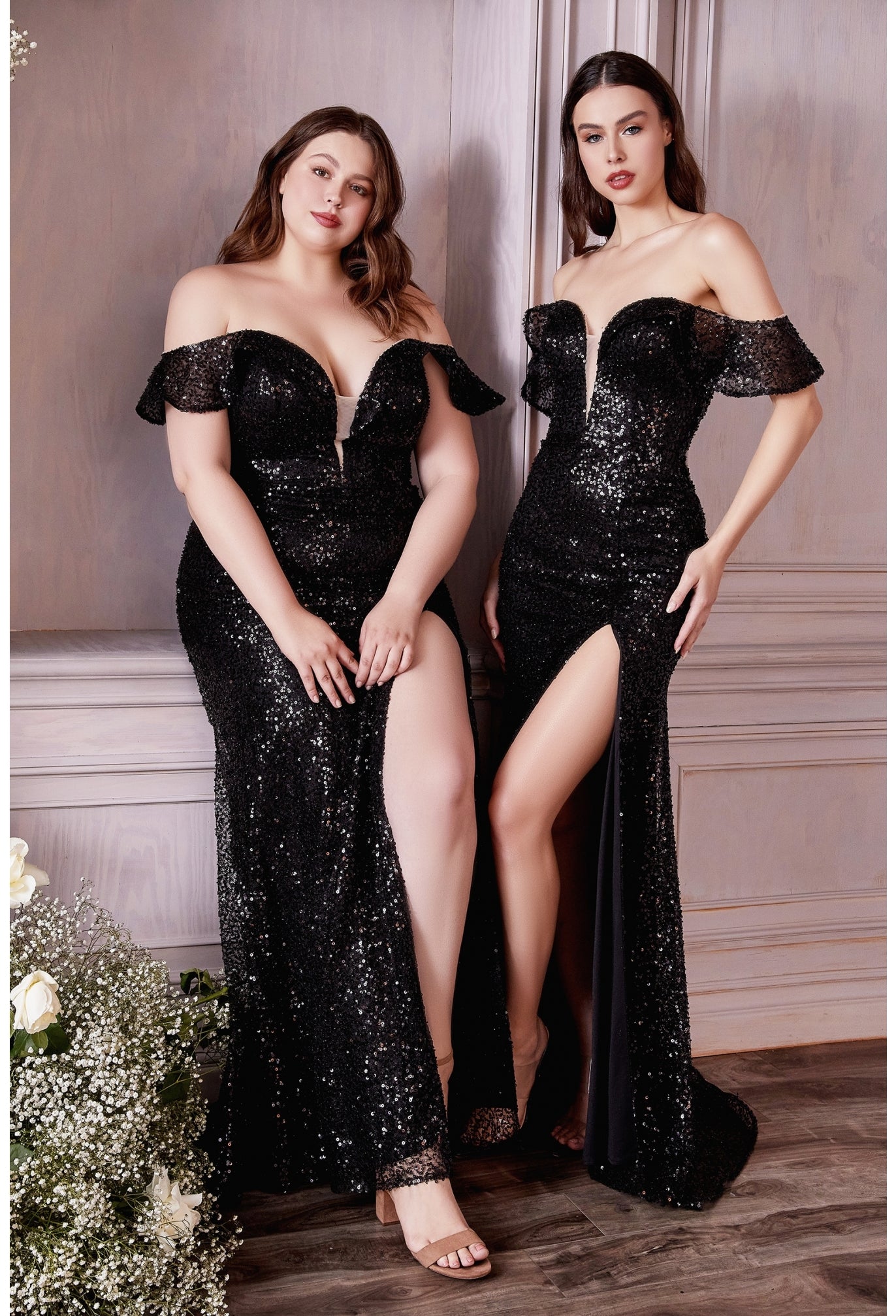 Cinderella Divine - Sequin Off the Shoulder Dress CH167