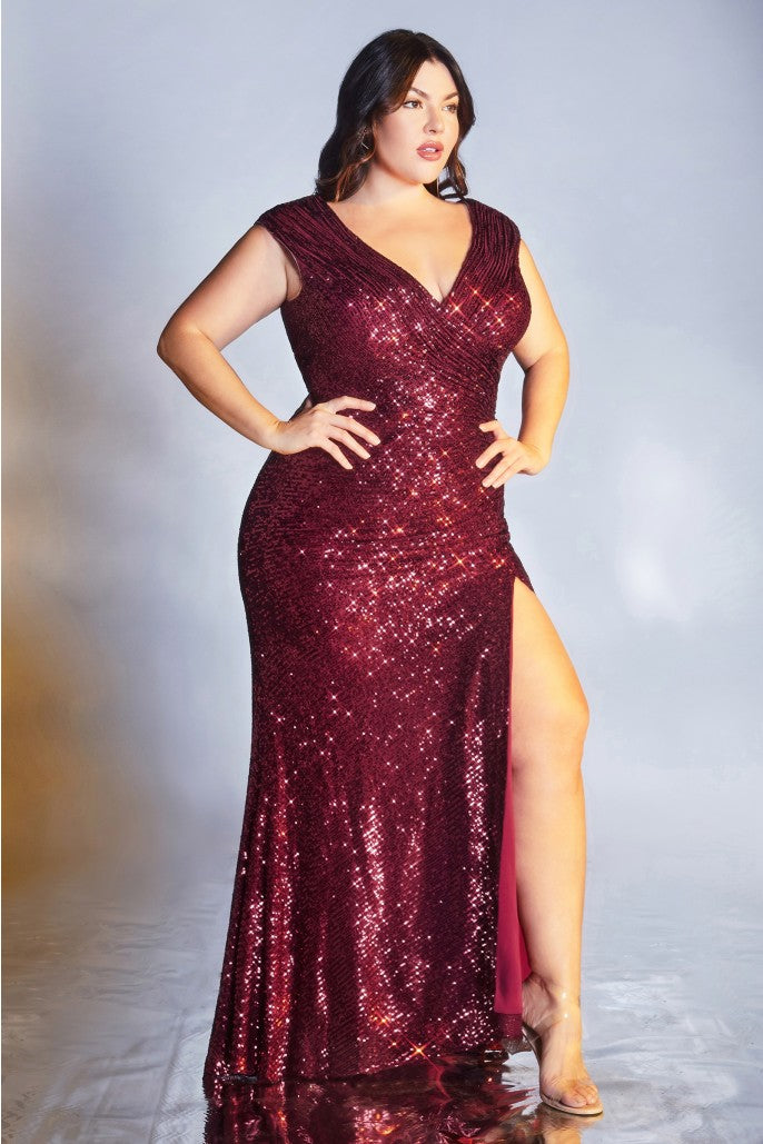 Cinderella Divine Fitted Curvy Sequin Dress #CH198C