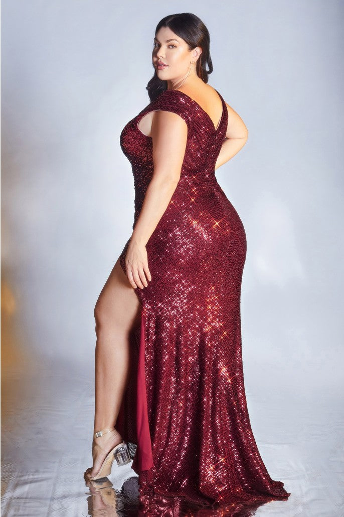 Cinderella Divine Fitted Curvy Sequin Dress #CH198C