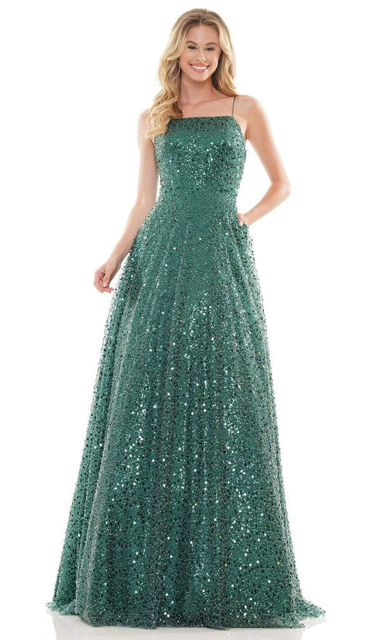 Colors Dress Spaghetti Strap Sequin Gown 2665