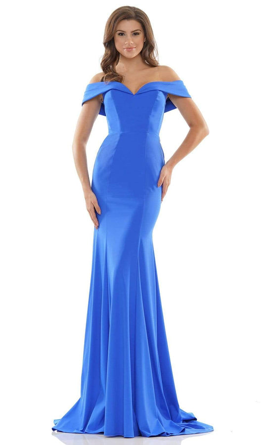 Colors Off Shoulder neckline with a Foldover Drape Mermaid Gown 2692