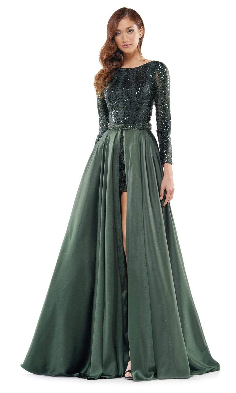 Colors Sequins allover and Features Long Sleeves Overskirt Dress G956 Deep green / 8 Colors Sequins allover and Features Long Sleeves Overskirt Dress G956 Deep green / 8