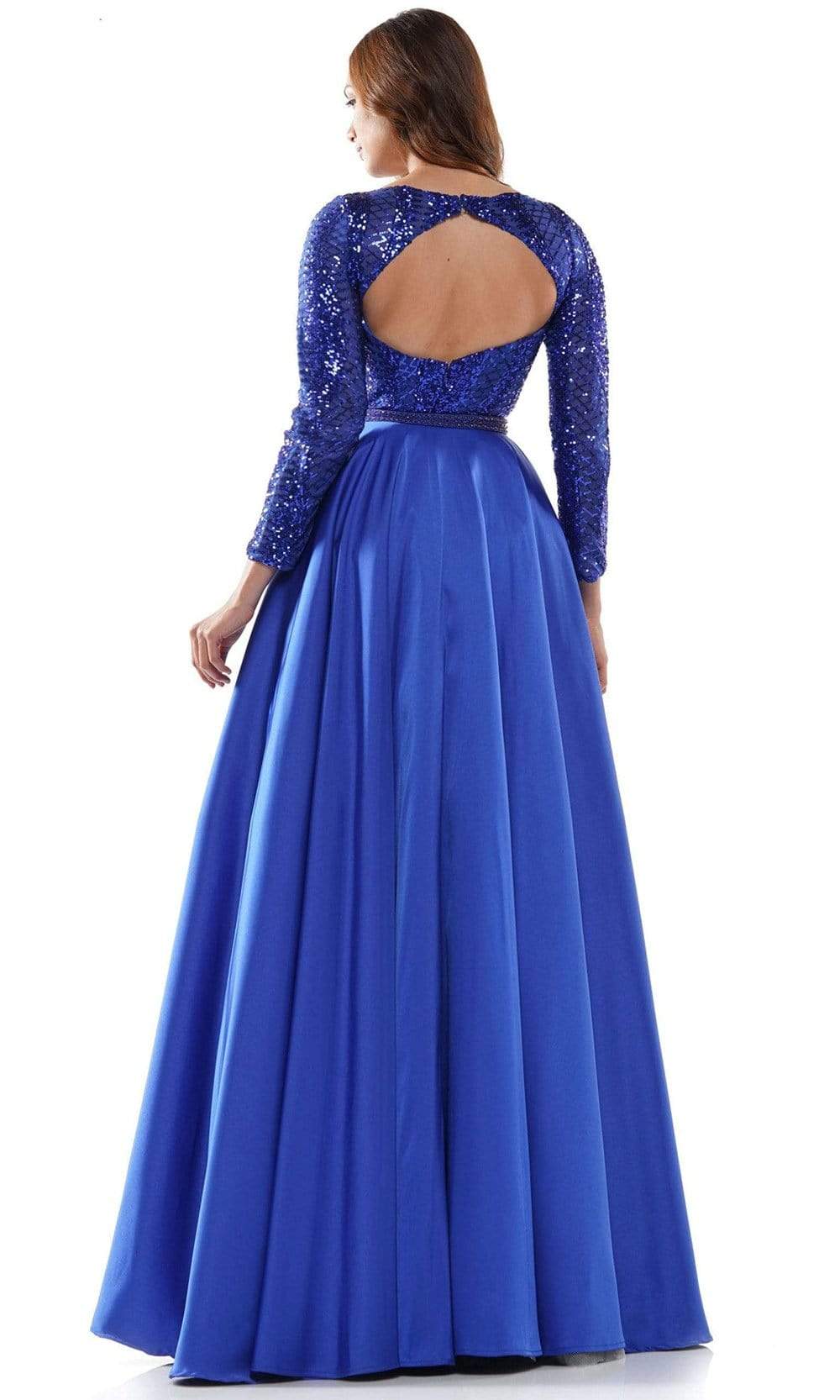 Colors Sequins allover and Features Long Sleeves Overskirt Dress G956