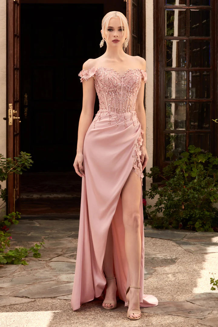 Cinderella Divine FITTED 3D FLORAL CORSET GOWN CD0186