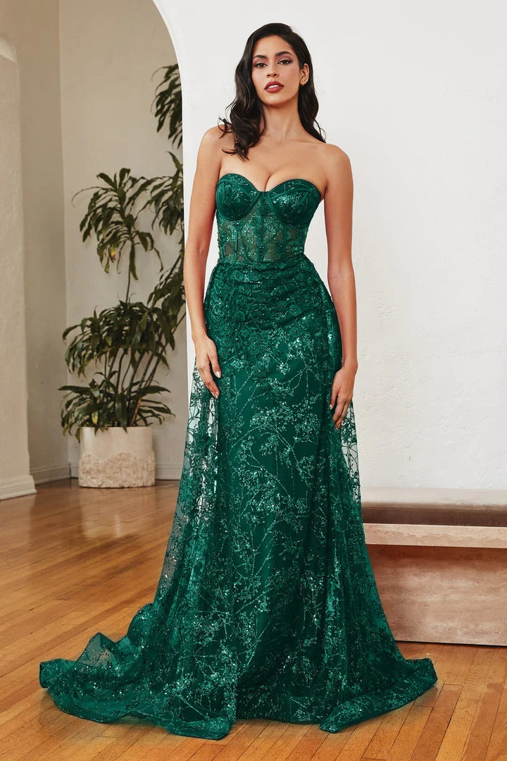 Cinderella Divine FLORAL APPLIQUE STRAPLESS FITTED GOWN CB046 LA TOP DIVAS Cinderella Divine FLORAL APPLIQUE STRAPLESS FITTED GOWN CB046 LA TOP DIVAS