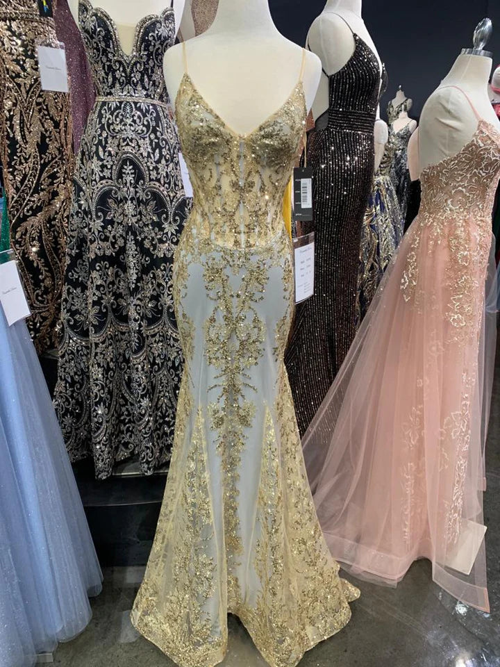 Cinderella Divine GLITTER PRINT MERMAID DRESS J810