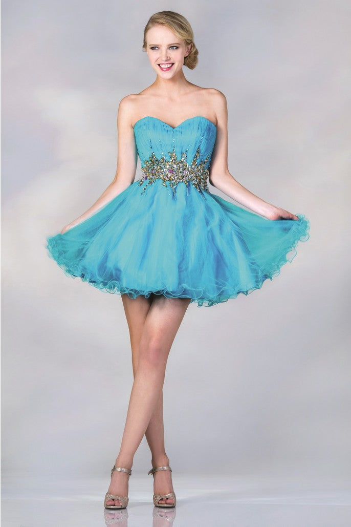 Cinderella Divine - Beaded Tulle Short Dress #JC870