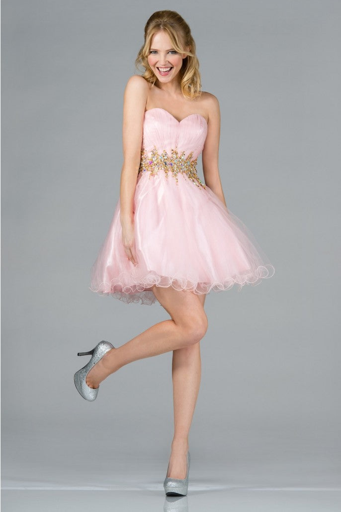 Cinderella Divine - Beaded Tulle Short Dress #JC870