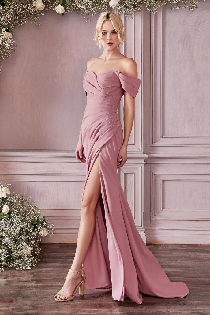 Cinderella Divine -Crepe off the Shoulder Dress #KV1057