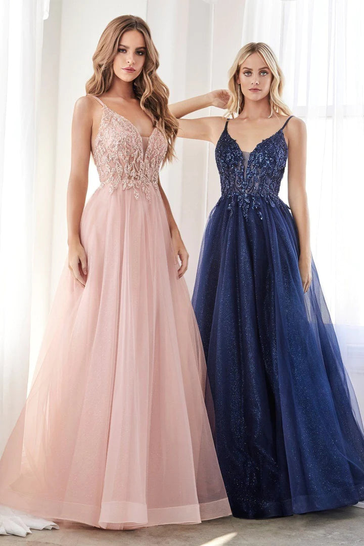 Cinderella Divine BEADED LONG TULLE DRESS CD0154