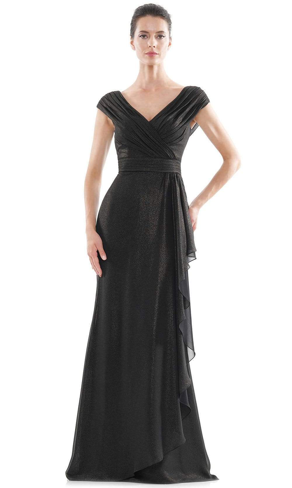 Marsoni by Colors - Ruched V Neck Foil Chiffon Column Long Formal Gown LA TOP DIVAS Marsoni by Colors - Ruched V Neck Foil Chiffon Column Long Formal Gown LA TOP DIVAS