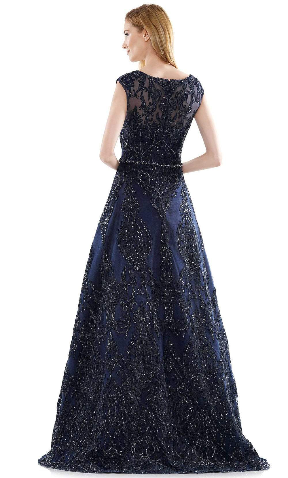 Marsoni by Colors - Embellished V Neck A-Line Mesmerize Dress MV1092
