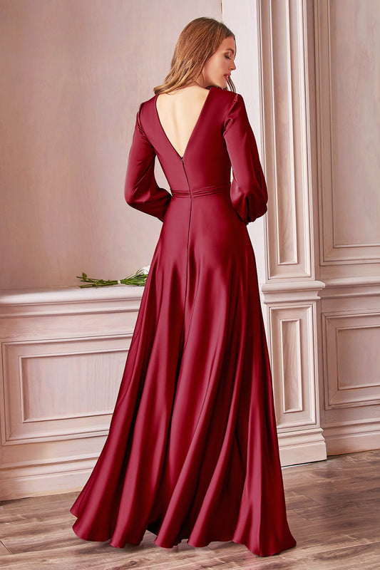 Cinderella Divine Long Sleeve Satin Dress  Style #7475