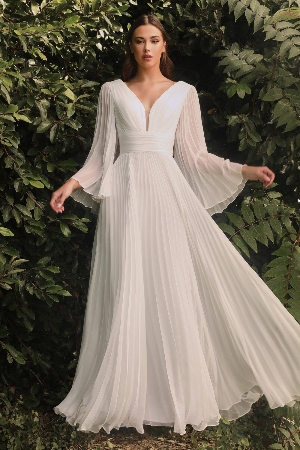 Cinderella Divine - Pleated Chiffon Bridal Gown CD242W LA TOP DIVAS Cinderella Divine - Pleated Chiffon Bridal Gown CD242W LA TOP DIVAS