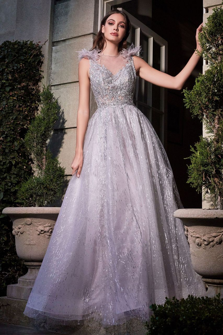 Cinderella Divine - Feather Layered Tulle A-Line Dress Style #B704