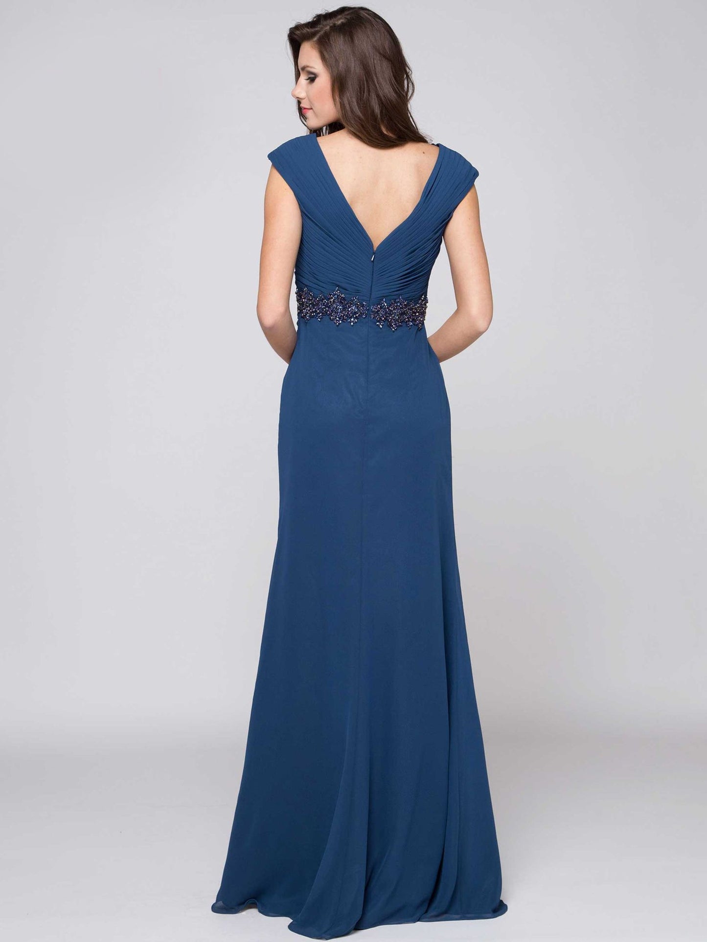 Marsoni by Colors Deep Back with beaded Belt Design Dress M169